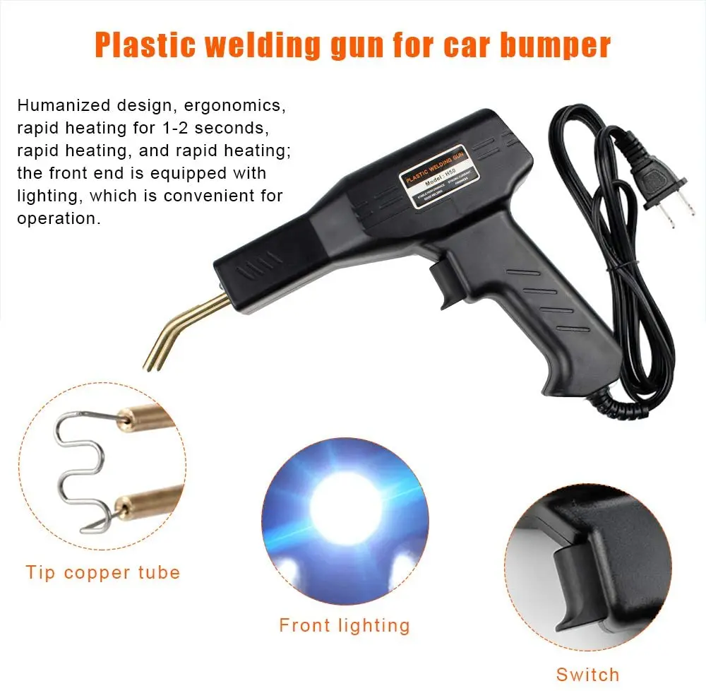 50W Plastic Welder Hot Stapler Plastic Welding Machine Handy Hot Staple Gun Car Bumper Repair Kit