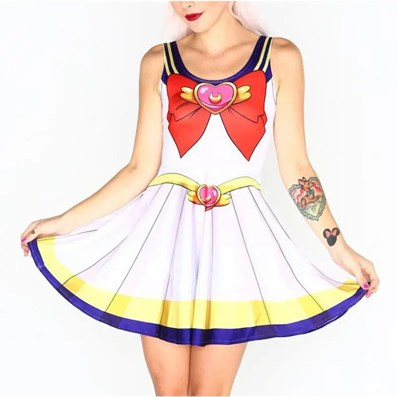 Anime 3D Stampato Bellissimi abiti Harajuku Abiti S-4XL Abito sexy da donna Kawaii Costume cosplay per feste Taglie forti Top estivo