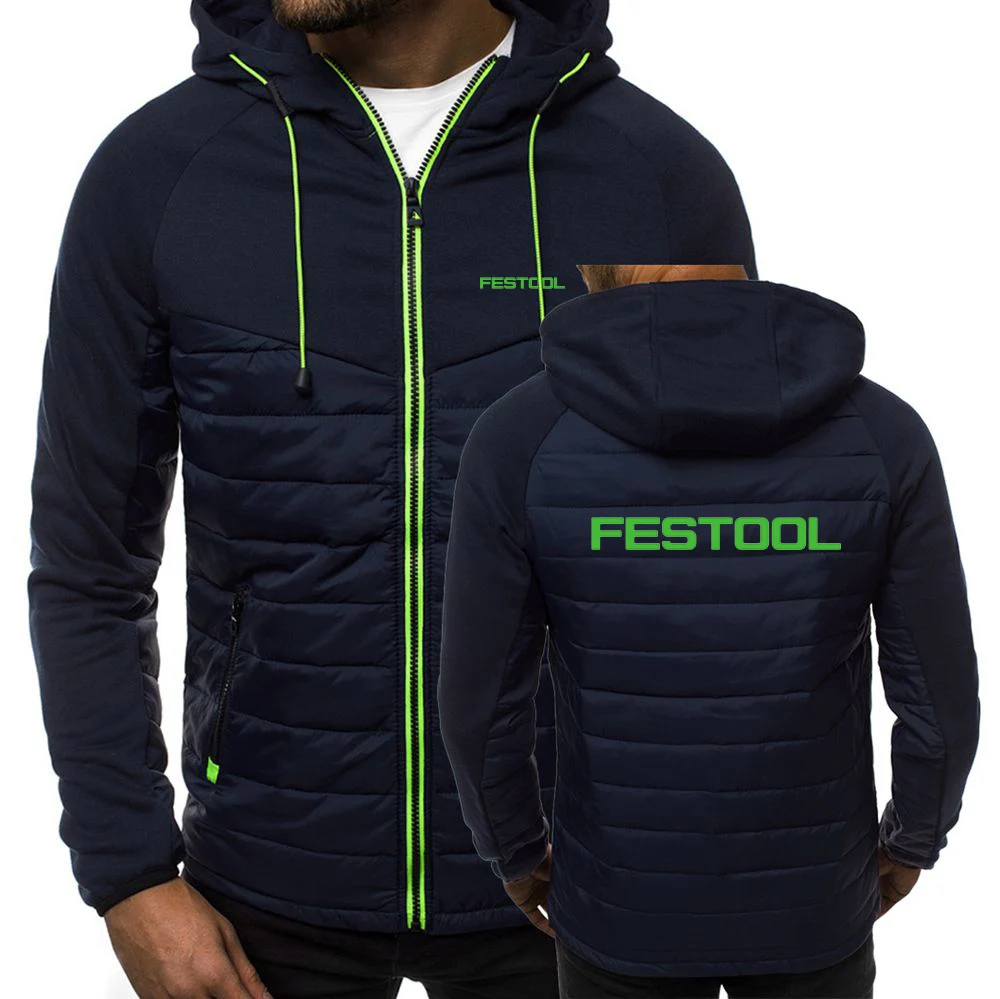 Festool Tools Printing New Spring Autumn Mens Hoodies Classic Fashion Male Casual Long Sleeve Solid Color Padded Zipper Jacket