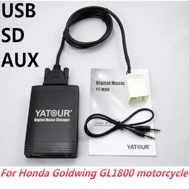 

Yatour Digital Music Changer Car Audio for Honda Goldwing GL1800 Motorcycle MP3 USB SD AUX Adapter