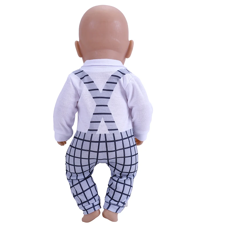 43 Cm Doll Clothes Fashion Square Reborn Dolls Gentleman Suit Bow Tie Jumpsuits for Baby Children Girl Birthday Gifts