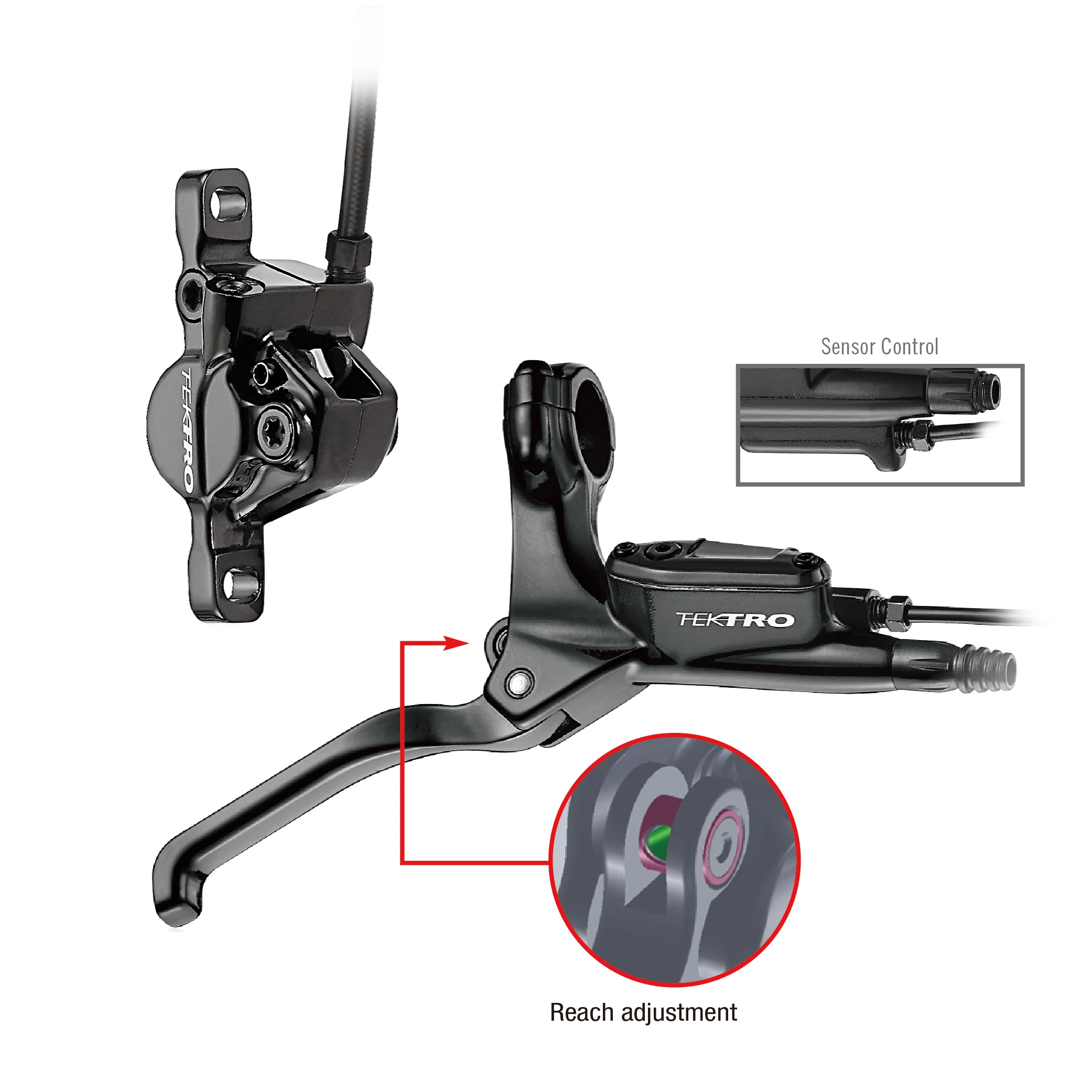 TEKTRO  Hydraulic Brakes HD-E350 E-bike Disc Brakes 2pistons Scooter Mountain Bicycle Road Bike Brake