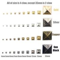 100pcs 4 Claw Pyramid Rivet Square Rivets Studs Spike Nailheads Leathercraft DIY For Clothes Bags Shoes Belt Apparel Accessories