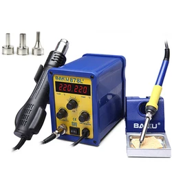 Hot Air Soldering Station Dual Digital Display Desoldering Station Brushless Fan Quiet Design BAKU 878L2