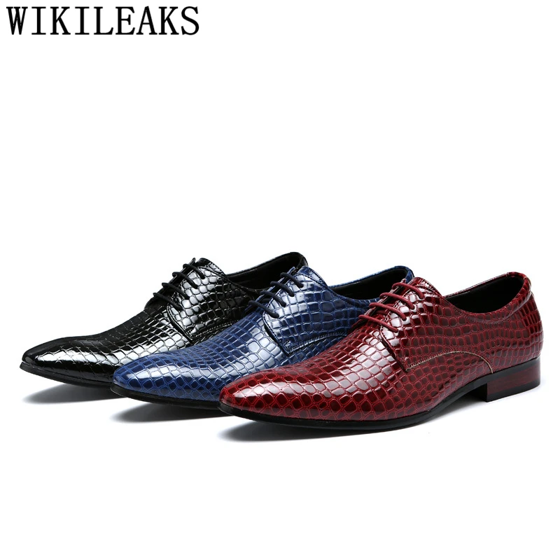 Fashion Crocodile Shoes Oxford Shoes For Men Designer Shoes Men Italian Sapatos Masculino Social Zapatos De Vestir Para Hombre