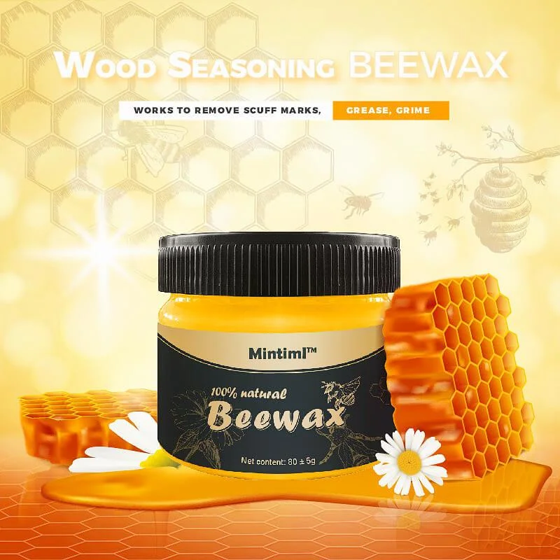 3pcs Wood Seasoning Beewax Organic Natural Pure Wax Furniture Care Maintenance Wax Wood Cleaning Polished Overseas Warehouse