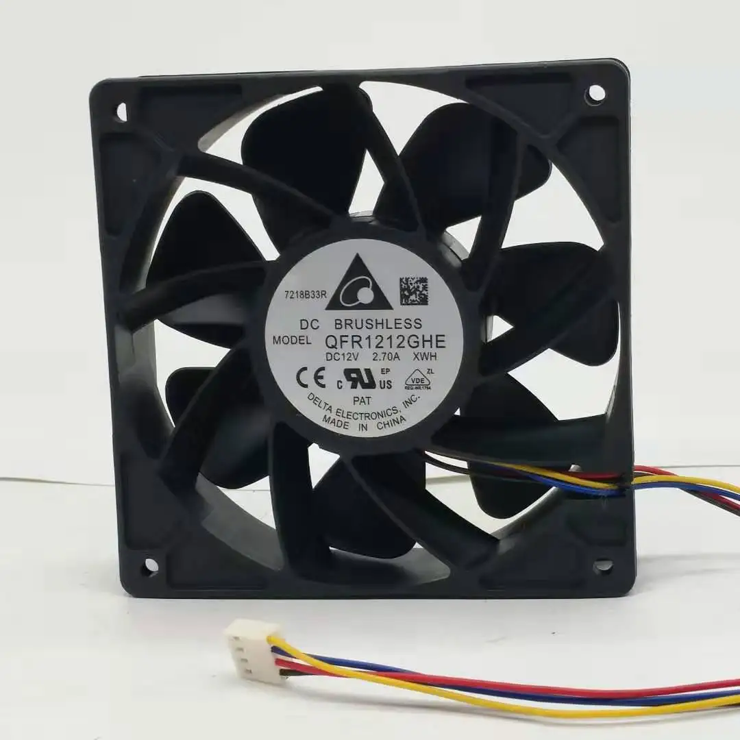 

Delta Electronics QFR1212GHE XWH DC 12V 2.70A 120x120x38mm 4-Wire Server Cooling Fan