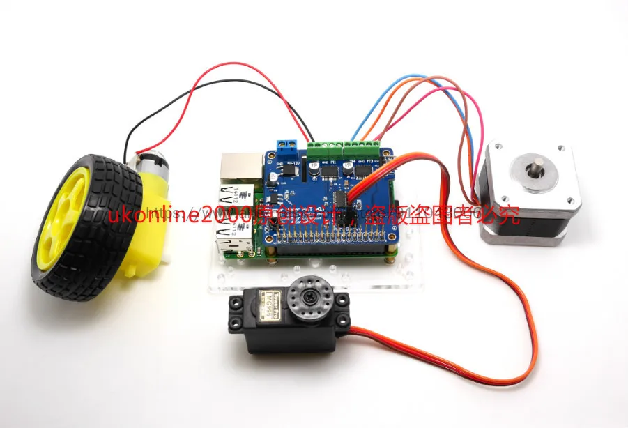 Raspberry PI 4B/3B หุ่นยนต์บอร์ดขยายใหม่รุ่น V2 Stepper มอเตอร์/มอเตอร์/Servo ไดรฟ์