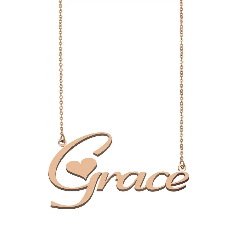 

Grace Name Necklace Women Personalized Nameplate Pendant for Girls Best Friends Birthday Wedding Christmas Mother Gift