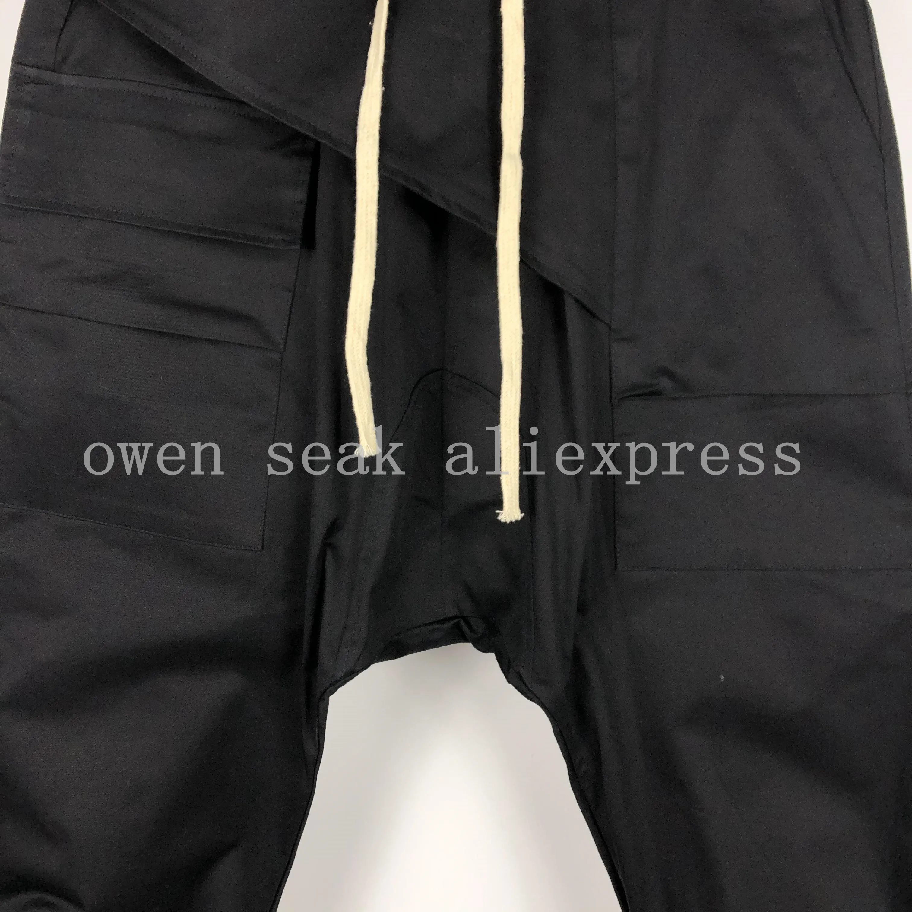 Owen Seak Men Casual Harem Pants Gothic Men Clothing High Street Sweatpants Autumn Women Calf-Length Pant Loose Black Pants