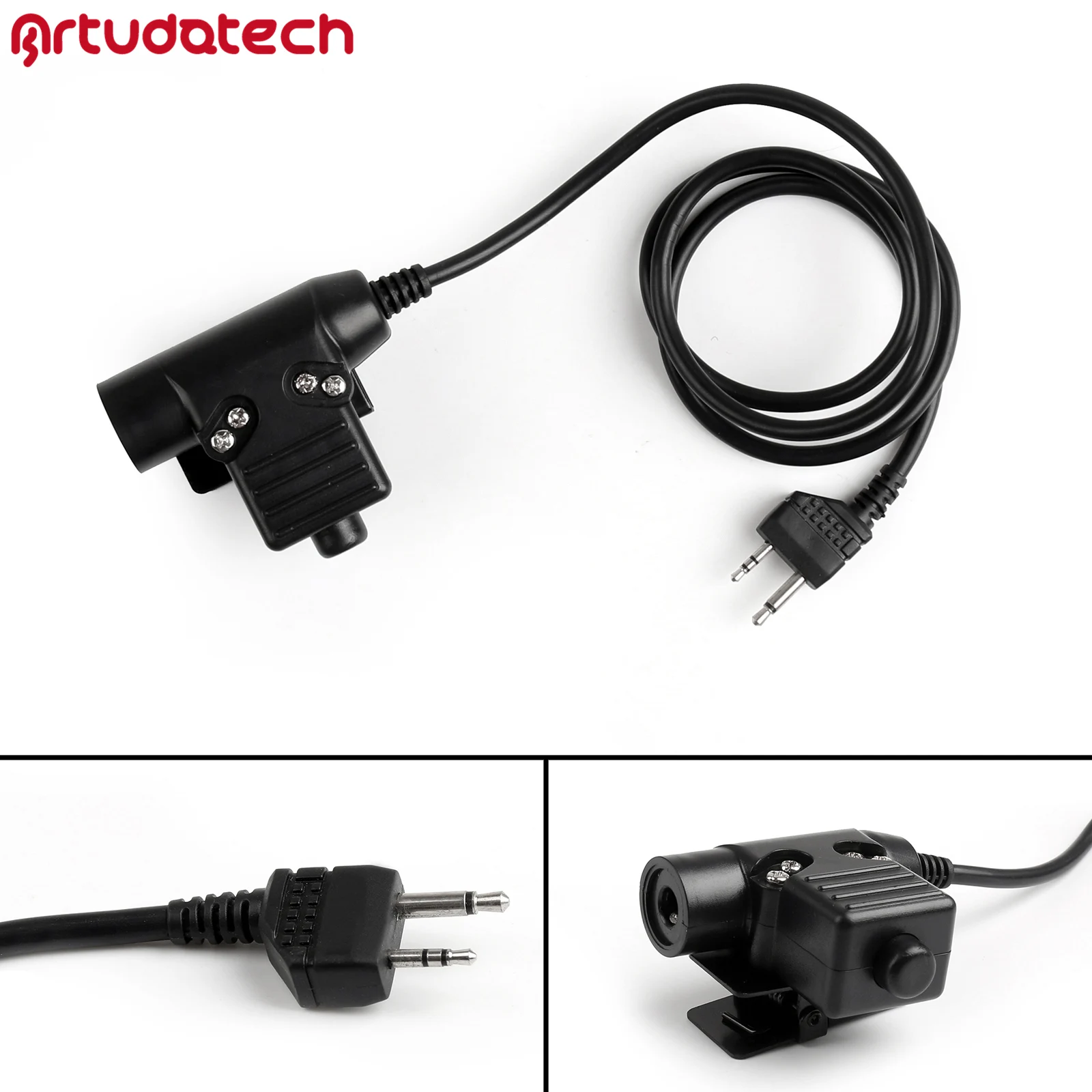 Artudatech 1Pcs 2Pin Z Tactical Bowman TCI U94 PTT Headset For Midland LXT210 GXT250 LXT 210 GXT 250