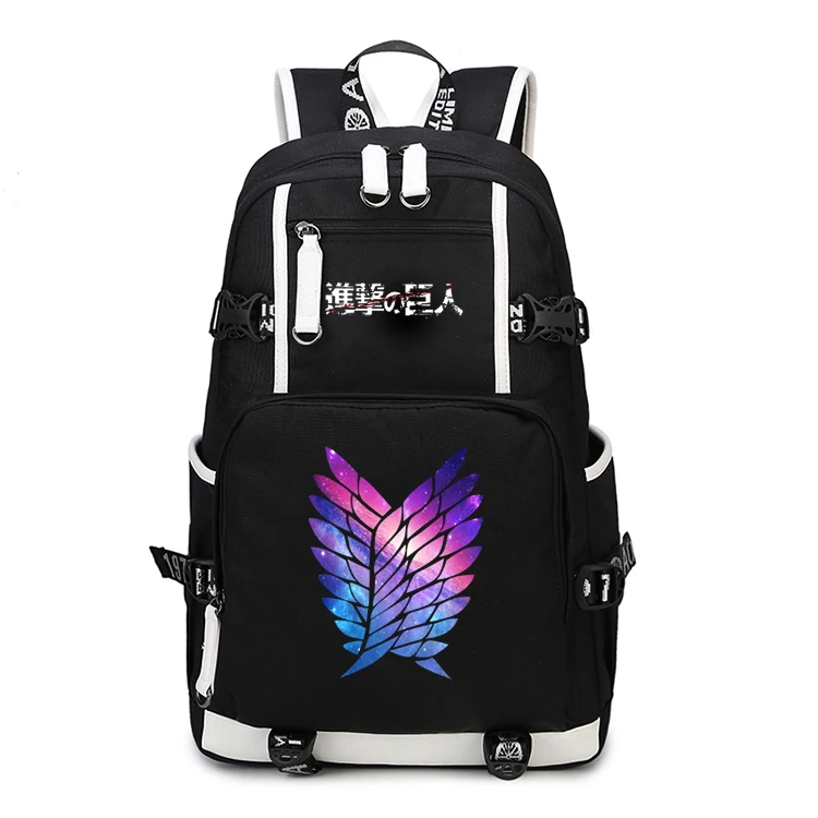 Japan Anime Shingeki no Kyojin Scouting Legion Schoolbag Attack on Titan Backpack Shoulders Bag for Students book bag package