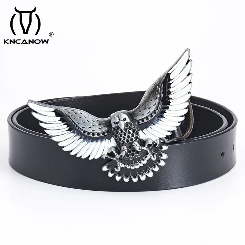 

Mens Belts Luxury Designer Strap High Quality Genuine Leather Cintos Ceinture Girdle Eagle Buckle Punk Cinturones Para Hombre