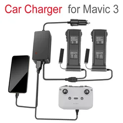 Car Charger For DJI Mavic 3 Drone Battery with 2 Battery Charging Ports Fast Charging And for DJI MAVIC 3 Cine Car Charger