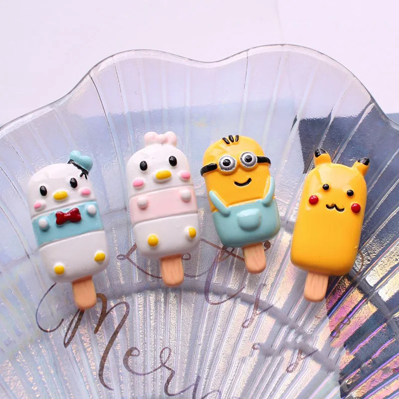 14pcs Miniature Doll House Mini Cute Cartoon ice cream Popsicle Pretend Food For blyth Barbies 1/6 Doll Kitchen Toys