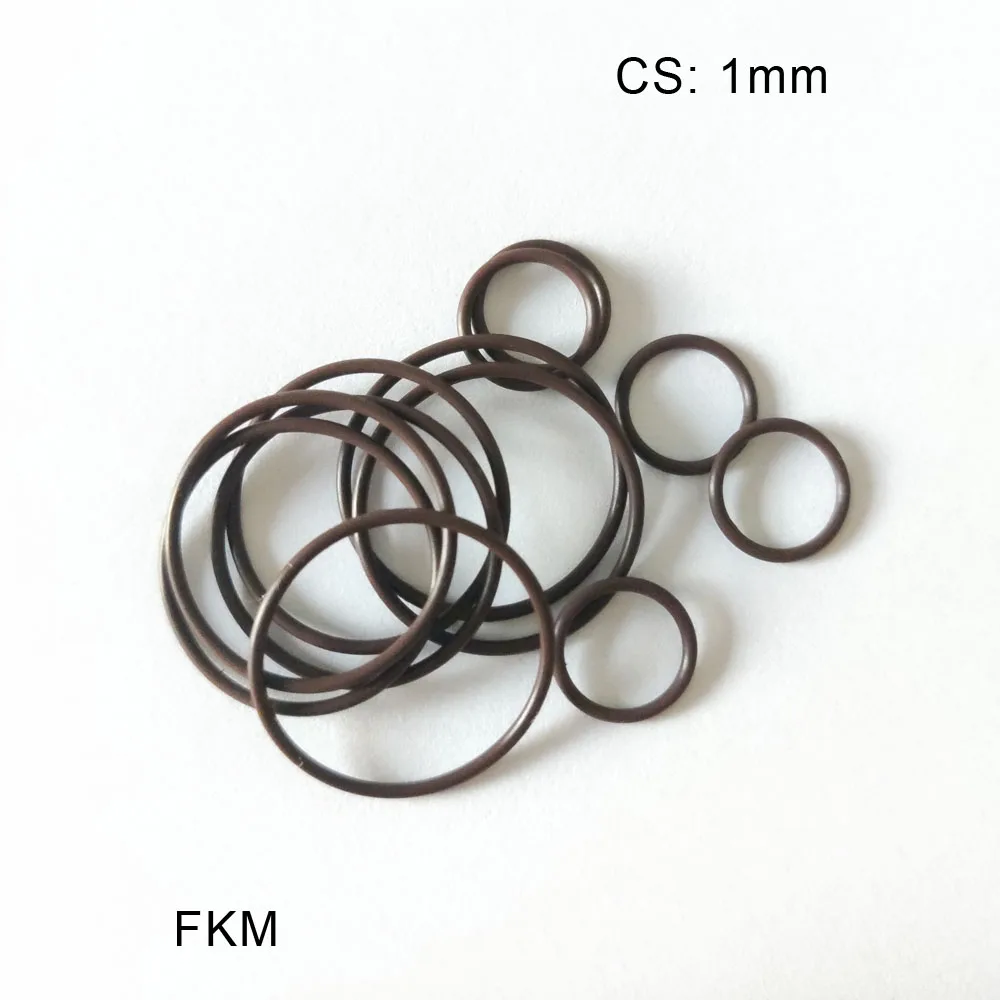 10pcs FKM guarnizione in gomma o-ring spessore CS 1mm OD3mm ~ 42mm guarnizione per anelli al fluoro ad alta temperatura/resistenza alla corrosione