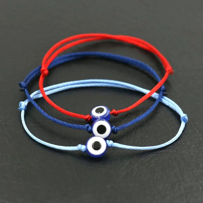 Lucky Turkish Blue Evil Eye Men Bracelet Thin Red Rope Thread String Braid Women Bracelets For Couples Lovers Jewelry Gifts