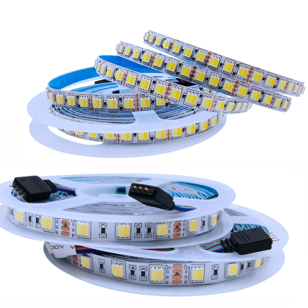 DC12/24V 5050 RGB RGBW RGBWW CCT Led Strip Light 4Pin 60/120Led/M Color Temperature Adjustable White PCB Waterproof IP30/65 5M