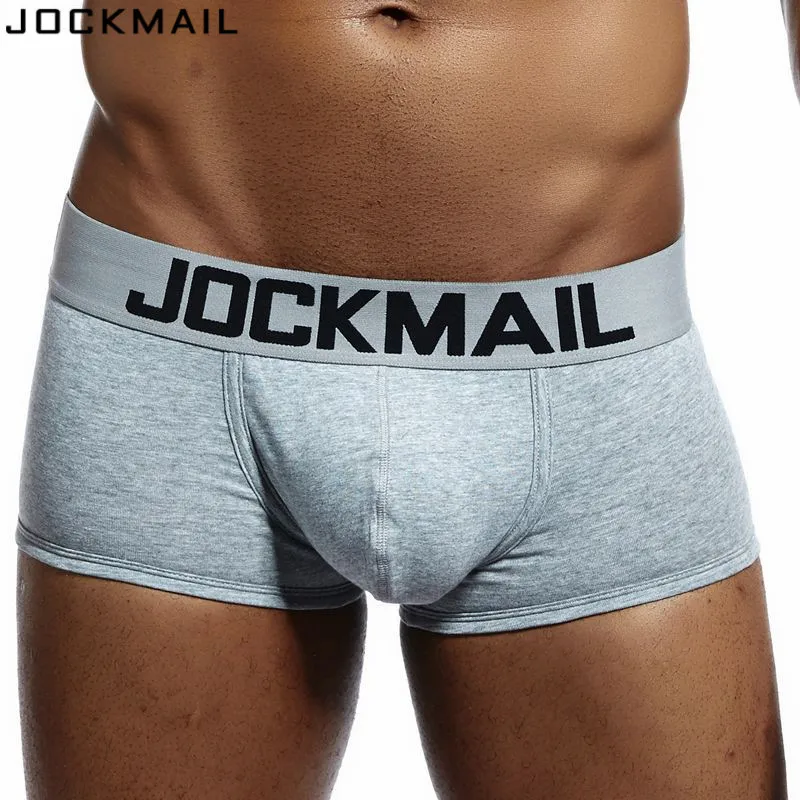 JOCKMAIL Brand Mens Underwear Boxer Trunks Cotton U Convex Pouch Cuecas Boxer Calzoncillos Hombre Man Boxer Shorts Gay Panties