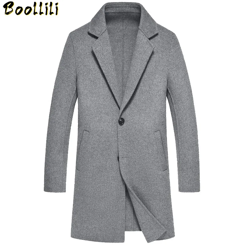 

Spring Autumn Boollili 100% Wool Coat Men Long Jacket Korean Fashion Mens Coats and Jackets Erkek Mont 2023