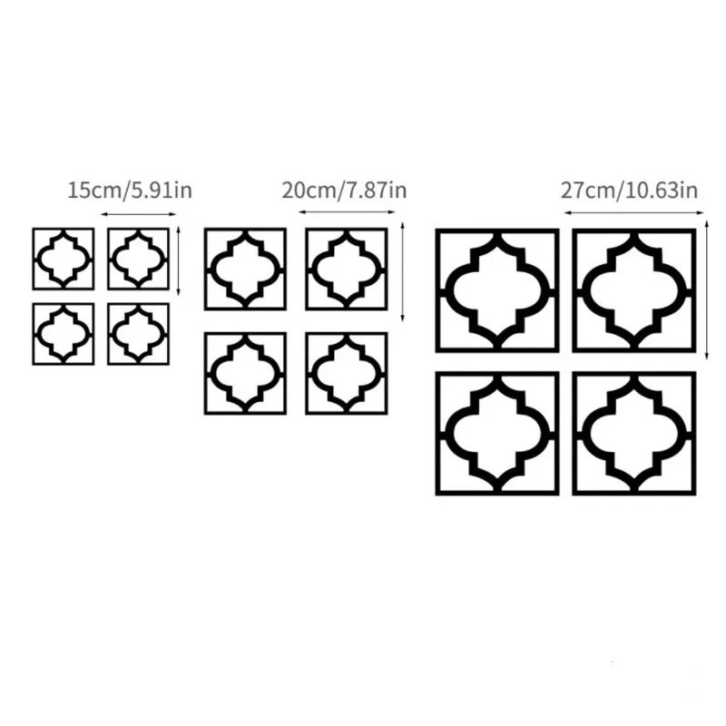 4pcs of Set 3D Mirror Wall Stickers  DIY Furniture Stickers Wall Home Decor Living Room Decoration Self-adhesive Sticker