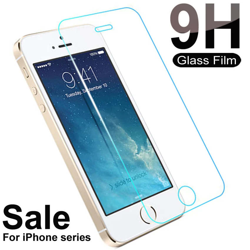 9H Tempered Glass For On iPhone 5 5S 5C SE 6 6S 7 8 Plus Screen Protector For iPhone XS 11 Pro Max X XR Protective Glass Film