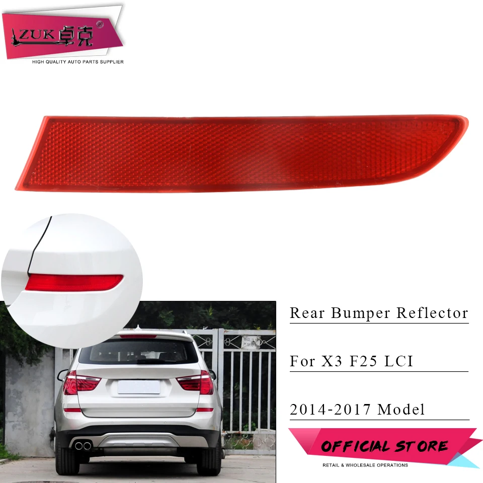 

ZUK For BMW X3 F25 LCI 18d 18i 20dX 20i 28i 35iX 2014 2015 2016 2017 Rear Bumper Reflector Lamp Rear Fog Light