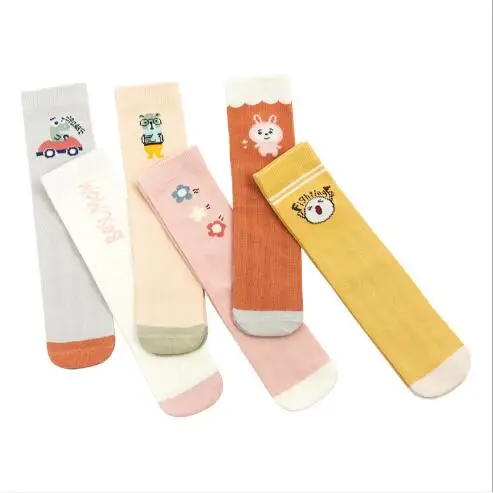 

3Pairs Spring/Summer 2021 new non-heel free one-size-fits-all trend children's baby long cartoon straight stockings