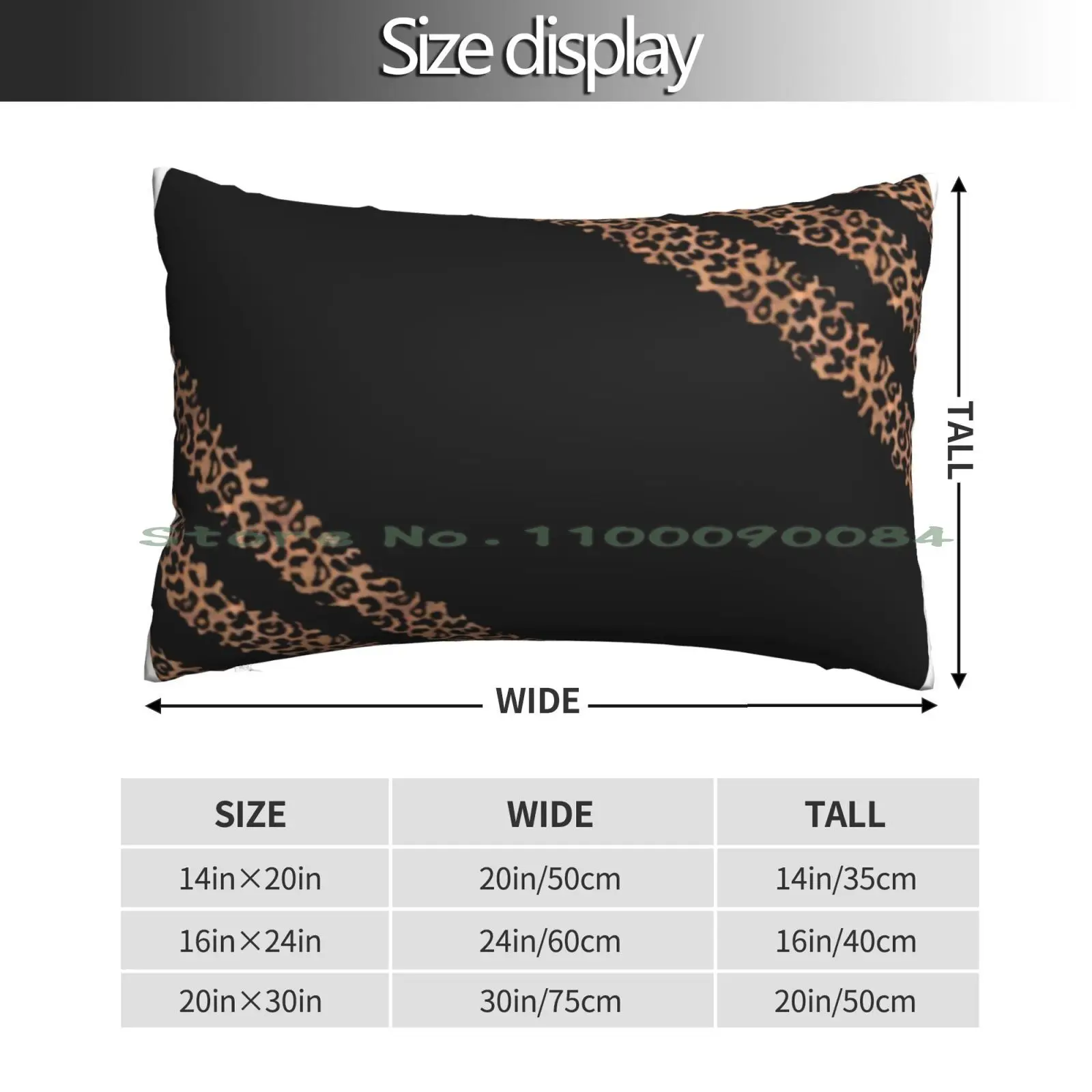 Leopard Pattern Pillow Case 20x30 50*75 Sofa Bedroom Leopard Template Streak Corners Animals Wild Hide Long Rectangle