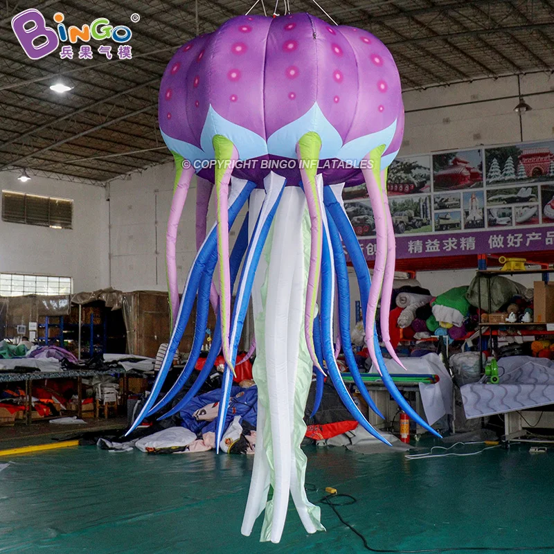 Hanging Inflatable Jellyfish With Lighting For Even Decorations Stage Props 3m/10ft High Colorful Medusa Balloon