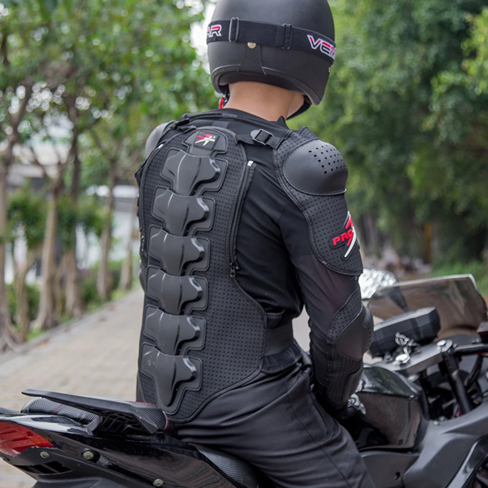 Genuine Black Motorcycle Jacket Racing Armor Protector ATV Motocross Body Protection Jacket Clothing Protective Gear Mask Gift