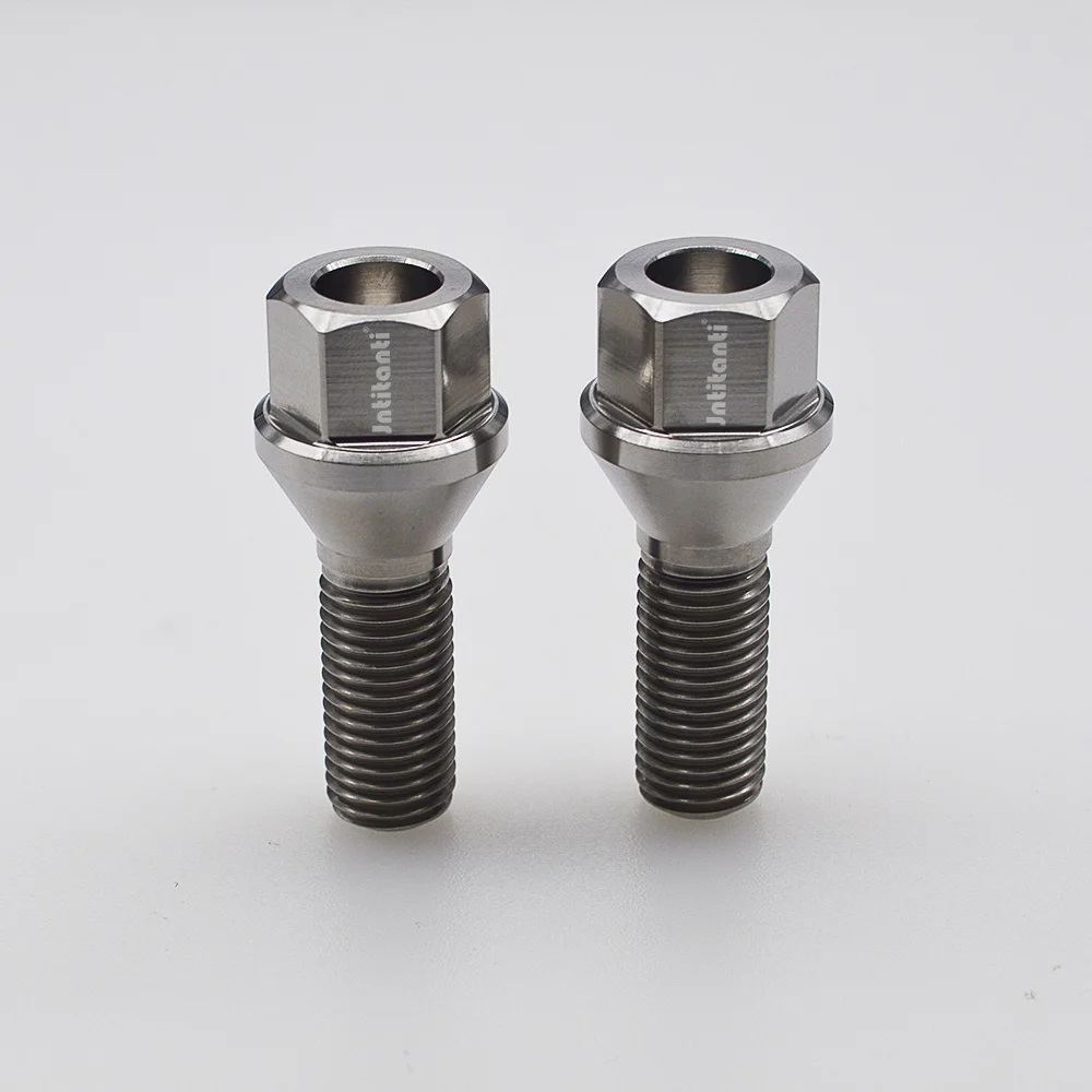 Jntitanti  Factory Gr5 titanium wheel bolt rim titanium screws M12x1.25x28-45mm for old Maserati Alfa Romeo Fiat Peugeot