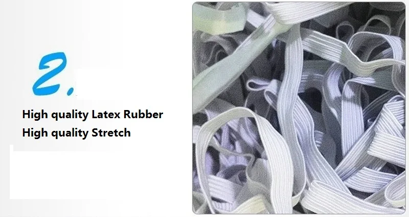 1 rolle Elastische Band Weiß Schwarz Nylon Gummi Band Kabel Geflecht Starken Seil Garment Nähen Zubehör DIY Maske Handwerk 3/6/ 8/10/12mm – Detail 7
