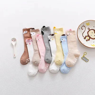 

Newborn Knee High Socks Boy Girl Animal Non-Slip Knee Sock Baby Fox Cat Print Cotton Cute Cartoon Baby Socks Toddlers