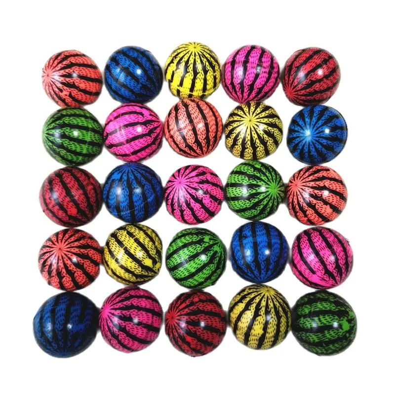 10pcs Children Toy Ball Colored Boy Bouncing Ball Rubber Outdoor Toys Kids Sport Game watermelon Elastic Juggling Jumping Balls