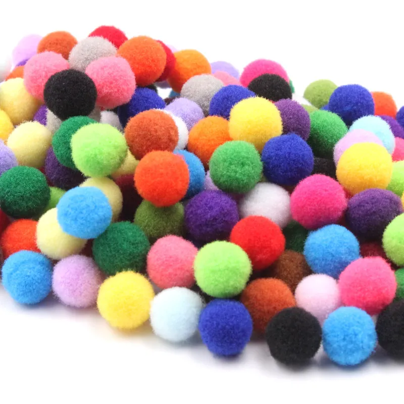 100-500Pcs Multicolor Optional Polyester Soft Pom Pom Ball Fluffy Pompom For Crafting Kids Toys Accessory DIY Crafts Supplies