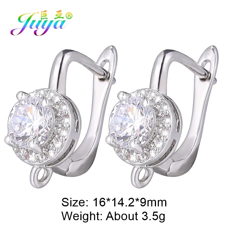 Juya DIY Edlen Schmuck Material Liefert Handgemachte Earwire Gold/Silber Farbe Ohrring Haken Zubehör Für Luxus Ohrringe Machen
