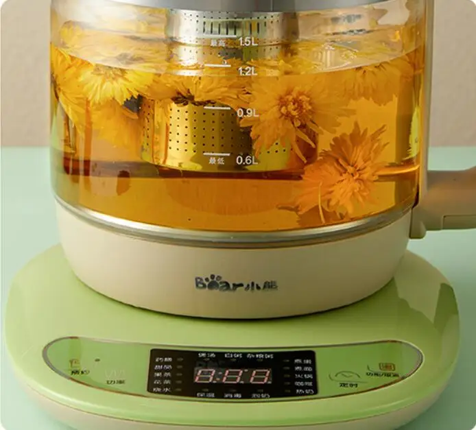 Bear YSH-B18T1 glass health coffee pot 1.5L household Multifunction electric water kettle tea pot 220-230-240v glass cafe pot