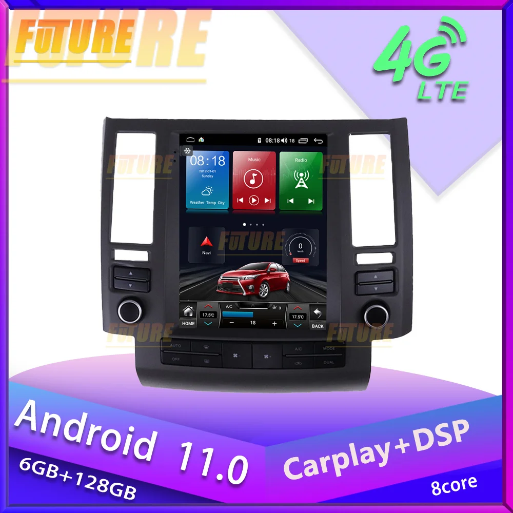 

128G Android 11.0 For Infiniti FX FX35 FX45 2003-2006 Android Car Radio Stereo Multimedia Player GPS Navigation 2 Din Head Unit