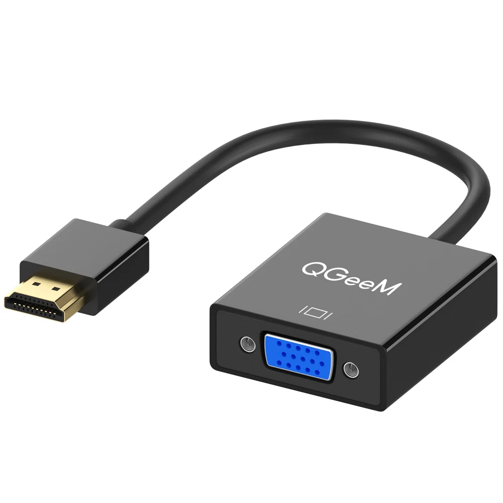 QGeeM HDMI a VGA adattatore Digitale ad Analogico Audio Video Converter Cavo 1080p per Xbox 360 PS3 PS4 PC del computer portatile TV Box Proiettore