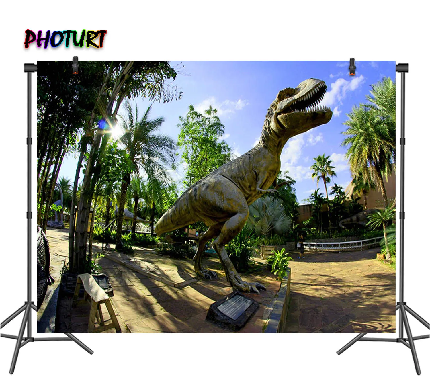 PHOTURT Dinosaur Photography Backdrop Kids Birthday Party Backgrounds 3 Option Jurassic Tyrannosaurus Vinyl Photo Decorate Props