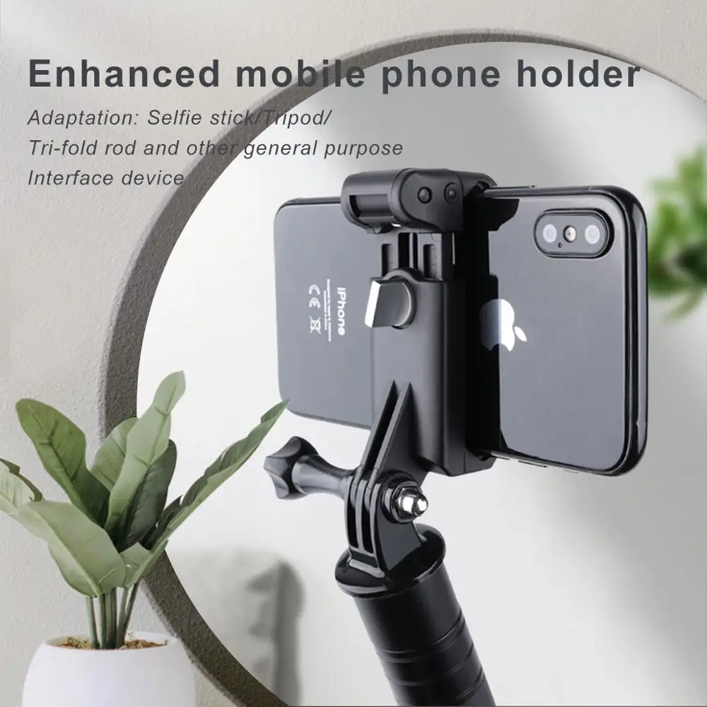 Gopro Adjustable Selfie Stick Phone Clip Go Pro Accessories Mount Assembly Clip 51-84mm Holder For iPhone 6 7 8 9 10 samsung