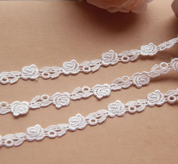 1yard Width:1.0cm Exquisite Rose Design Lace Water Soluble Polyester Lace Garment Embellishment Accessories(ss-684)