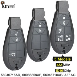 KEYECU 433MHz ID46 Chip 56046715AD, 68066859AF, 56046710AE/ AF/ AG Smart Remote Key Fob per Chrysler Grand Voyager 300C 2008-13