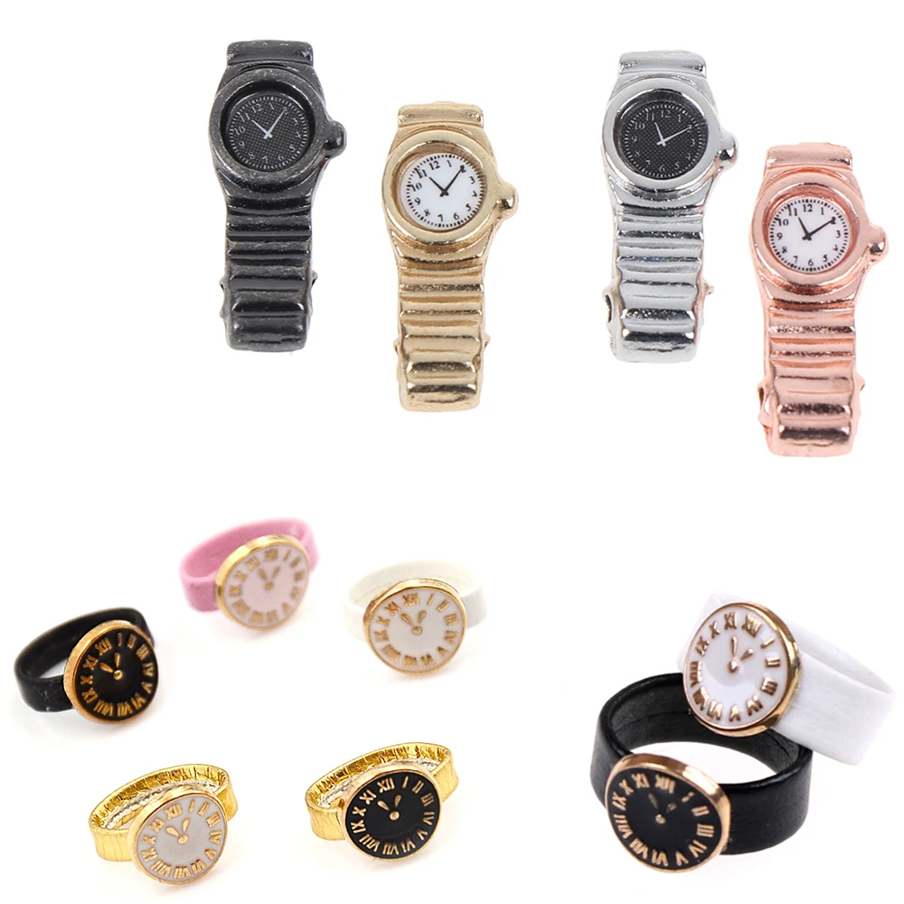 1PCS 1:12 Scale Miniature Watch for Dollhouse Decor Mini Furniture Toy Dolls Accessories