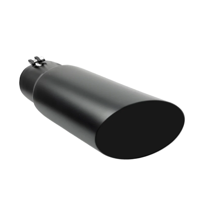 1pcs Ujung Knalpot Stainless Steel 2.75 Inci Hitam Perak Desain Lurus dengan Baut untuk Knalpot Mobil Truk 2.75 x 3.5 x 12 Inci