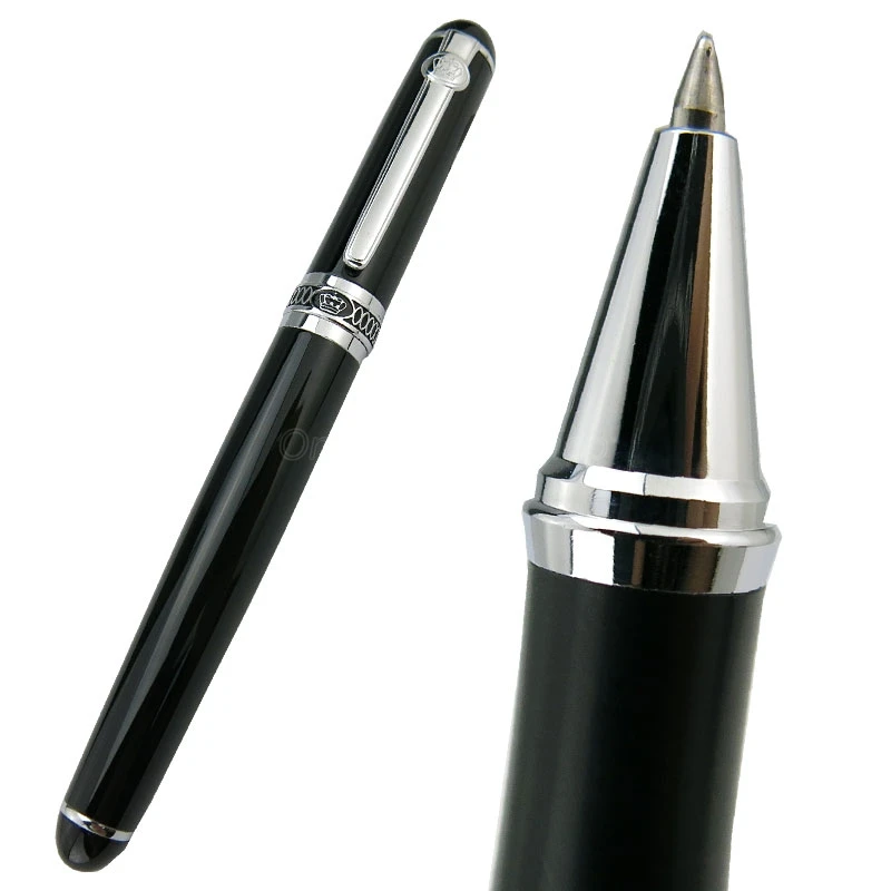 

Duke D2 Luxurious Roller Ball Pen Black Barrel & Silver Clip Advanced Writing Gift Pen For Office & School & Home