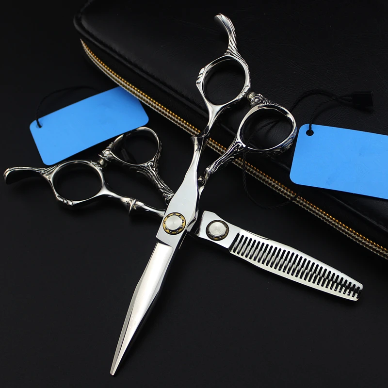 

professional Japan 440c 6 '' Bearing silver cut hair scissors haircut thinning barber makas cutting shears hairdresser scissors