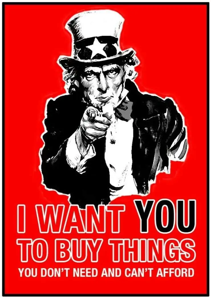 I Want You to Buy Things USA Metal Plaque Decor Wall Store Shop Funny Novelty Coffee Shop Restroom Club Yard Garden Farm Wall De