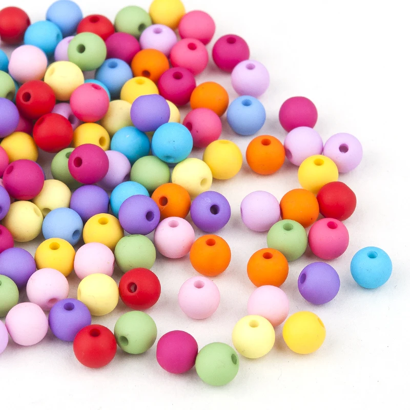 DoreenBeads 300 Шт. Смешанные Круглые Акриловые Шарики Прокладки бусинки 8 мм (3/8 ") Диам. (B19525), иу